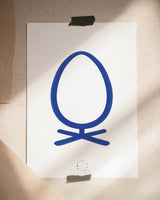 Brainchild – Poster – Akvarell – Vit / Blå – Ägg