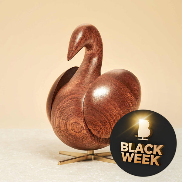 Brainchild – Träfigur – Svan Figuren – Mahogny – Mässingfot