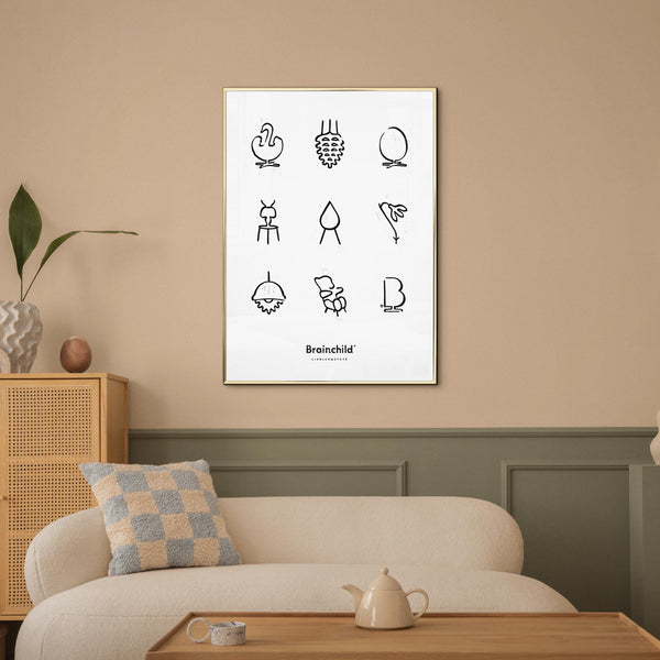 Brainchild – Poster – Linoleumtryck – Vit