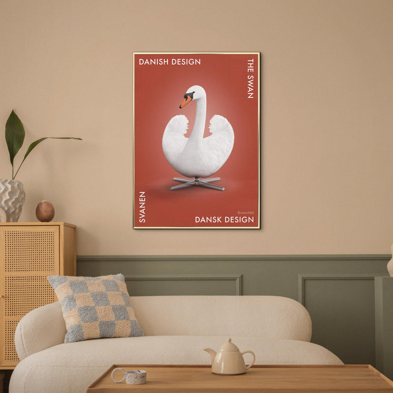 Brainchild – Poster – Danish Design – Röd – Svan