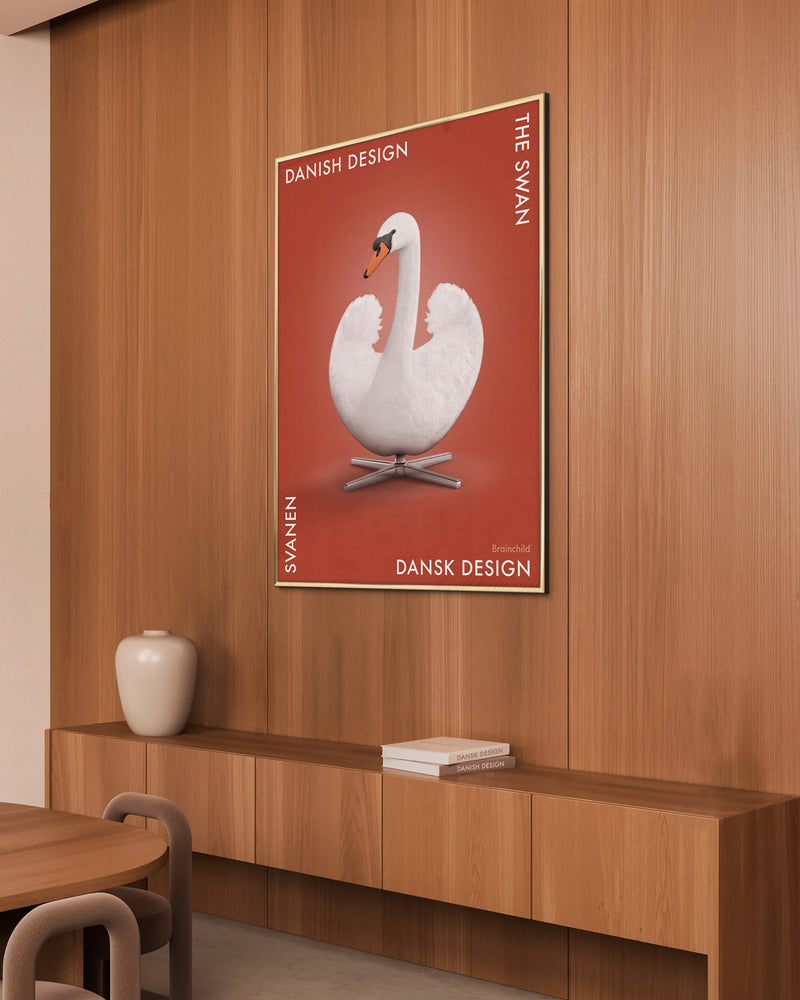 Brainchild – Poster – Danish Design – Röd – Svan