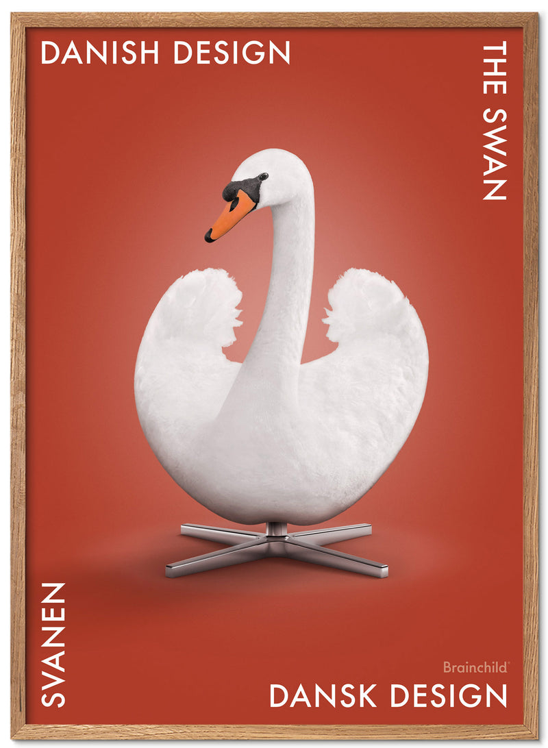 Brainchild – Poster – Danish Design – Röd – Svan