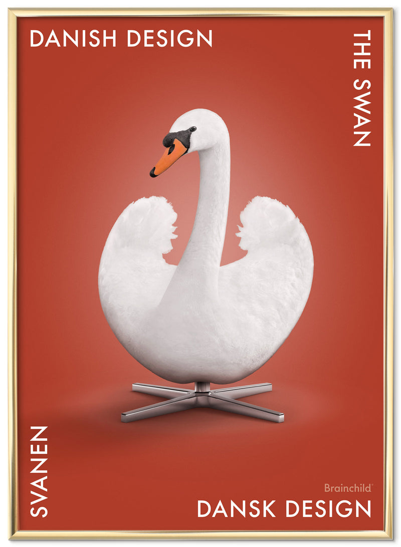 Brainchild – Poster – Danish Design – Röd – Svan