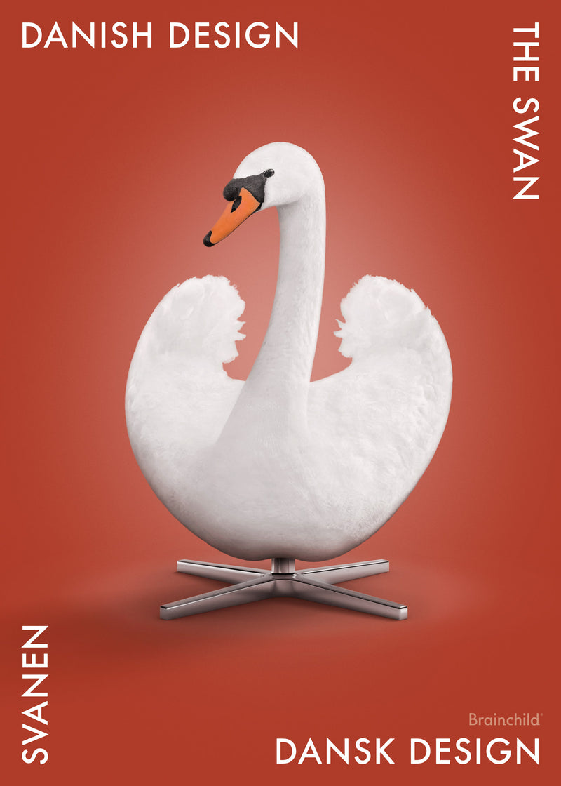 Brainchild – Poster – Danish Design – Röd – Svan