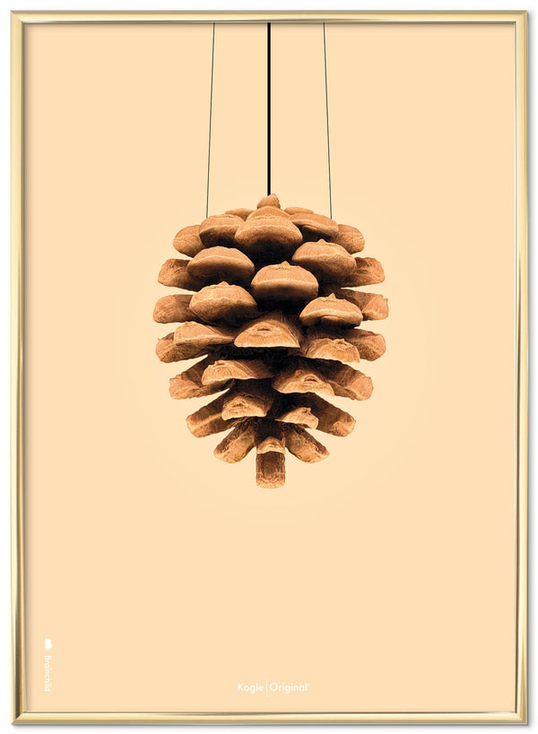 Brainchild kogle plakat, sandfarvet baggrund, messing guld plakatramme