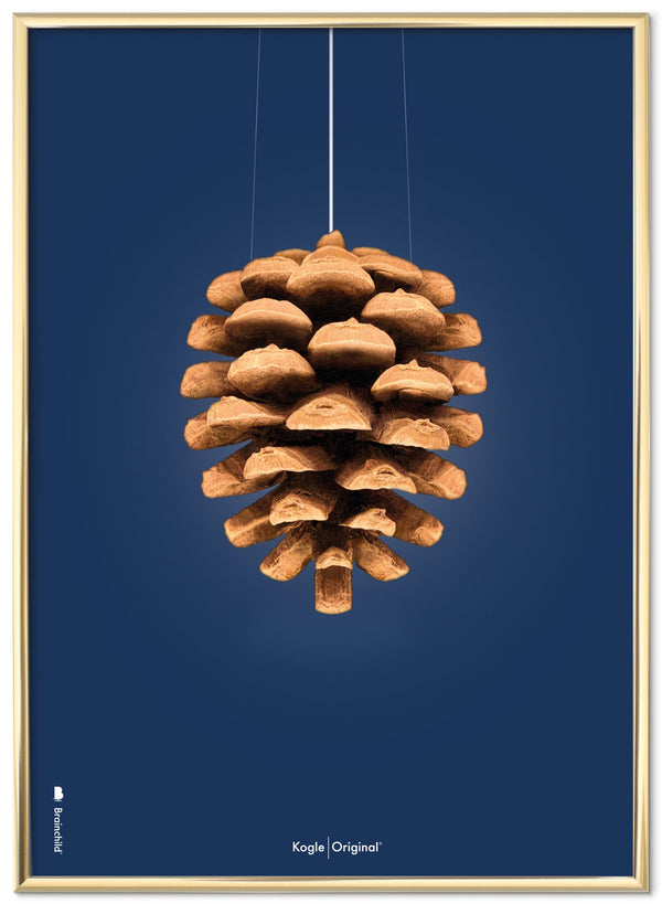 Brainchild Kogle plakat, mørkeblå baggrund, guld plakatramme