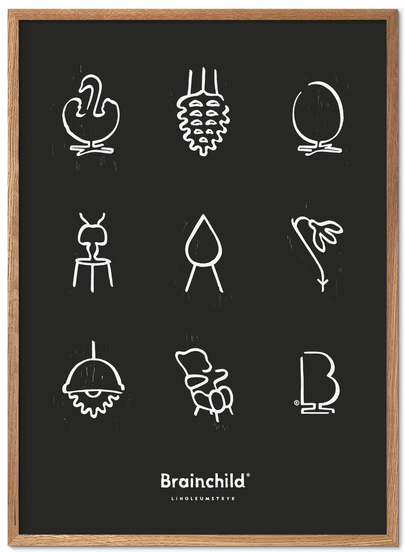 Brainchild – Poster – Linoleumtryck – Svart
