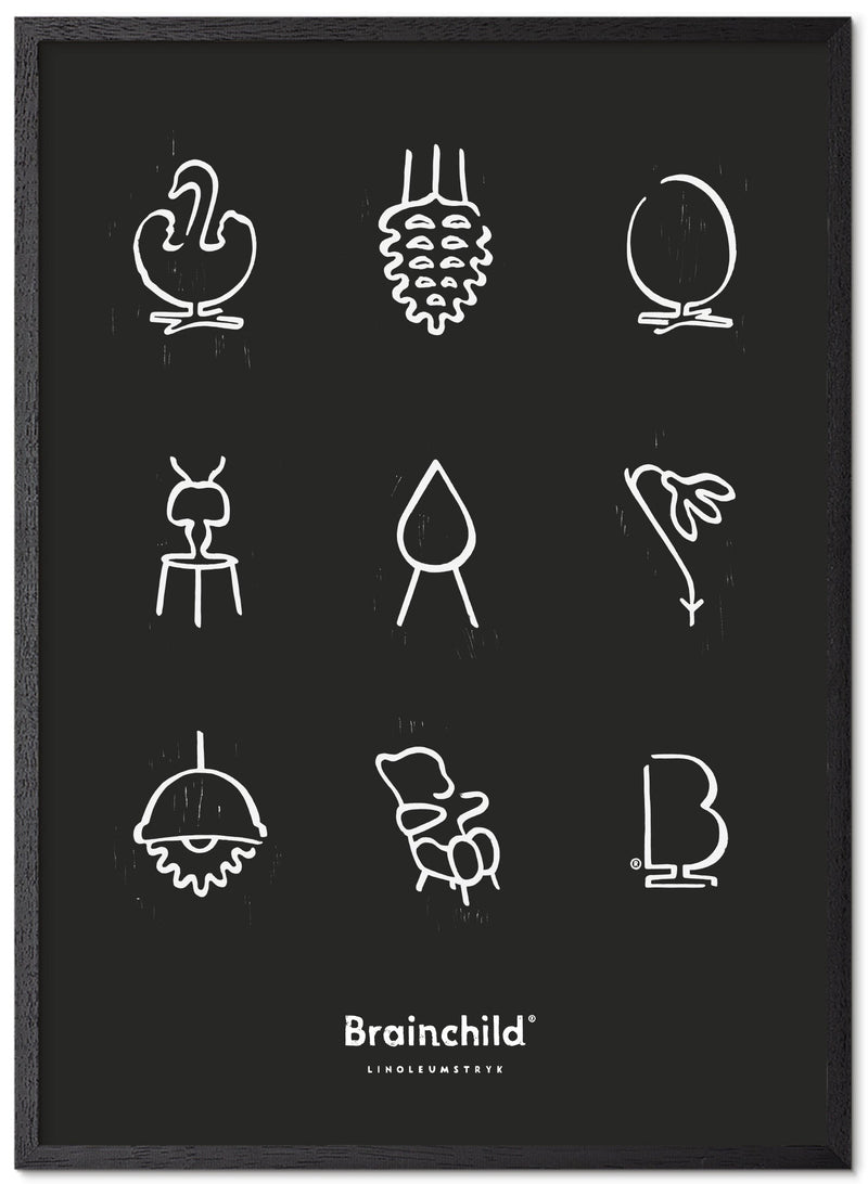 Brainchild – Poster – Linoleumtryck – Svart
