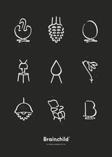 Brainchild – Poster – Linoleumtryck – Svart