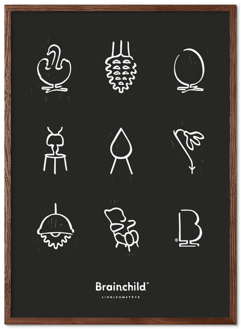 Brainchild – Poster – Linoleumtryck – Svart